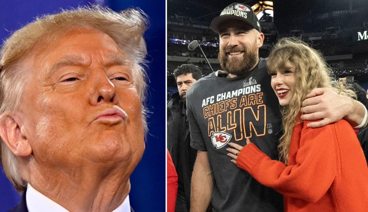 Taylor swift travis kelce trump