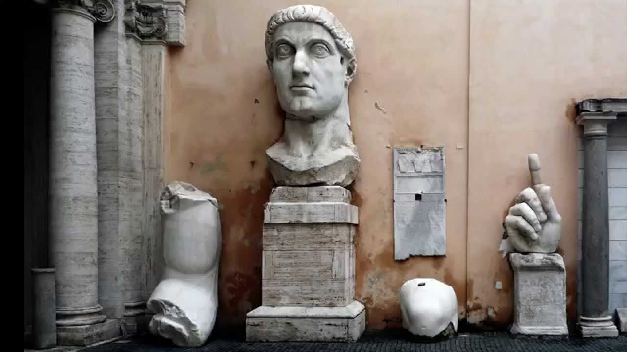 Constantine statue colossus occupied once palazzo conservatori carved dei emperor marble circa reside ad hand now white colossal maxentius basilica