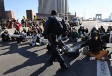 Palestinian protest holland tunnel brooklyn bridge