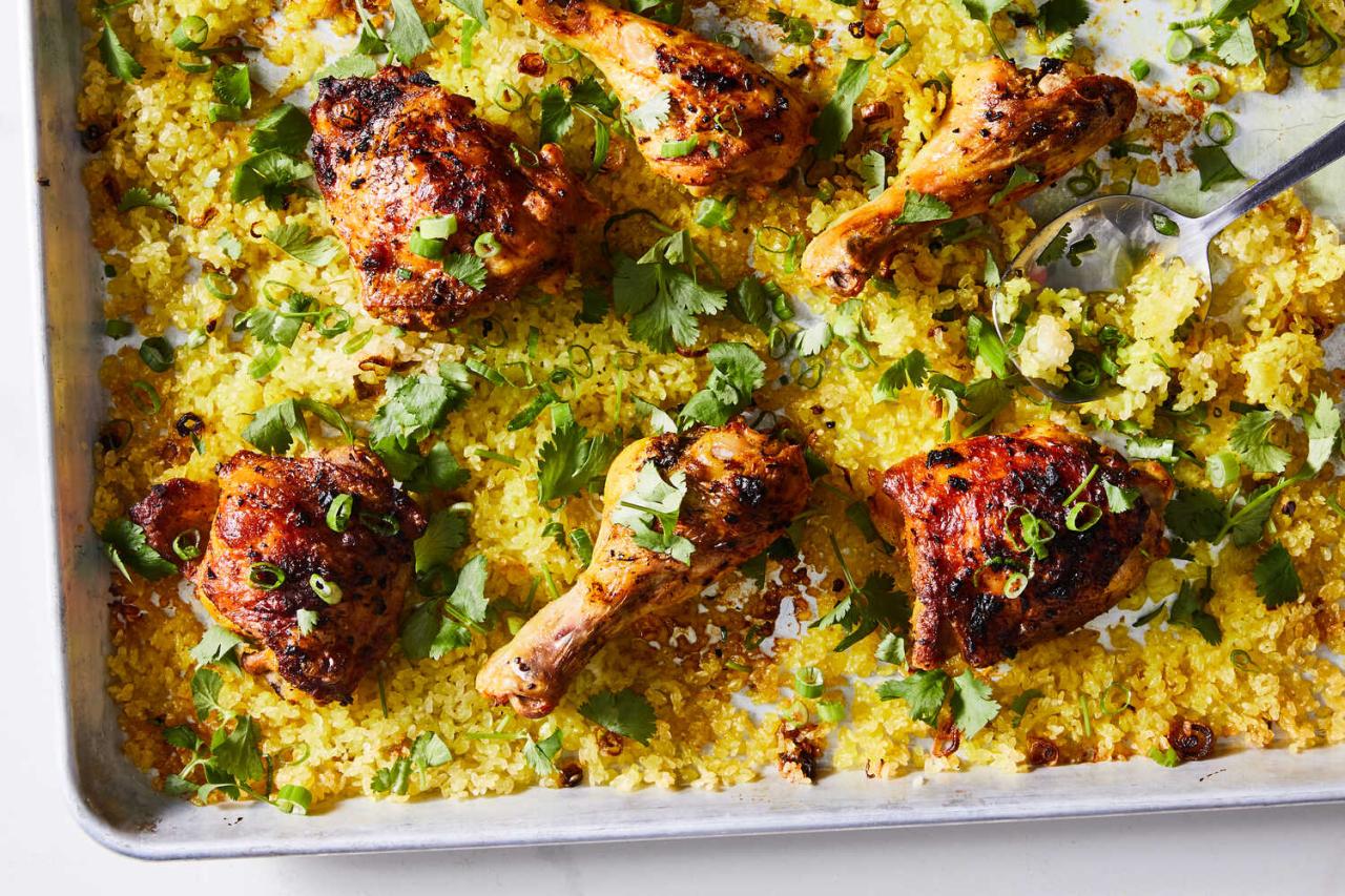 Sheet pan chicken and rice