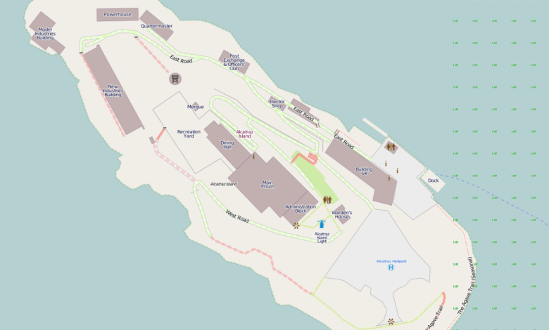 Alcatraz island 3d map