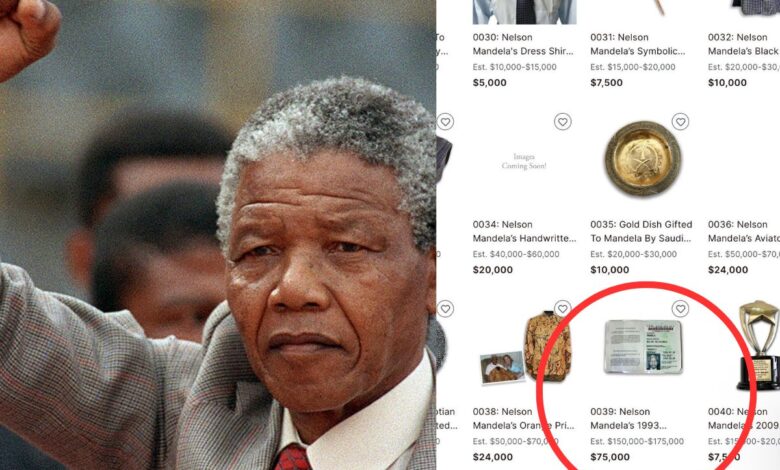 Auction nelson mandela south africa