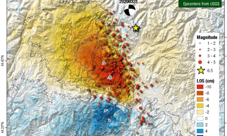 Idaho earthquake map aftershock