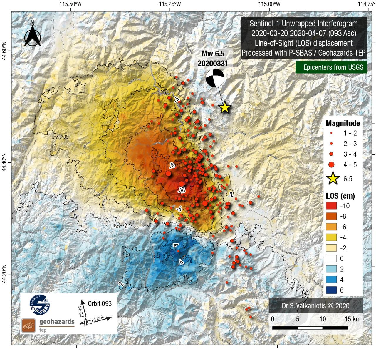 Idaho earthquake map aftershock