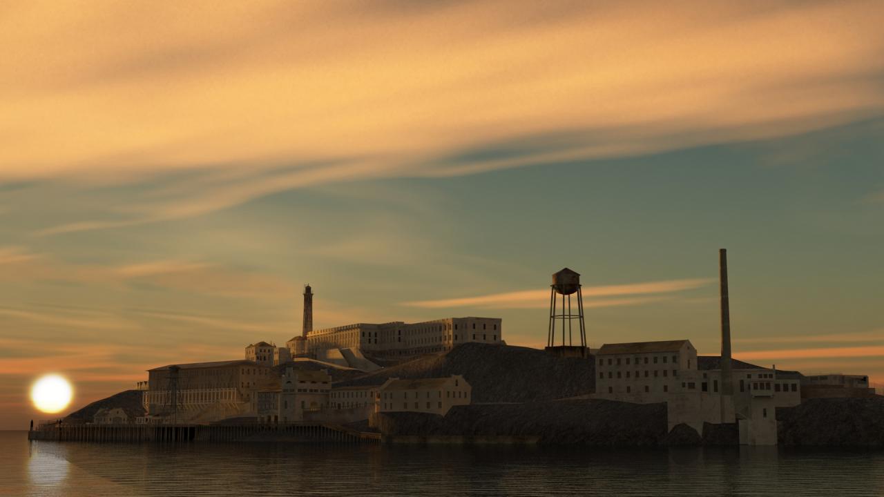 Alcatraz island 3d map