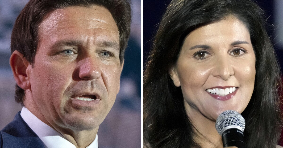 Desantis attacks haley iowa