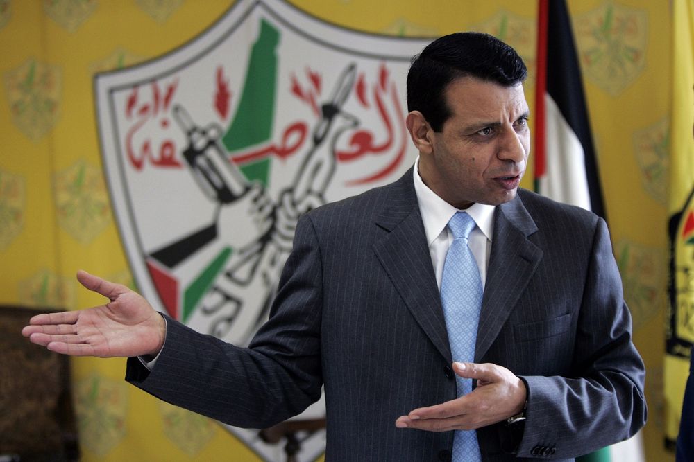 Mohammed dahlan gaza curse urgent uae attends parliamentary conference seen via screen he video Mohammed dahlan interview gaza uae