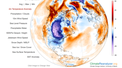 Freezing temperatures cold weather map