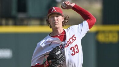 Arkansas pitcher hagen smith strikeouts orgeon state