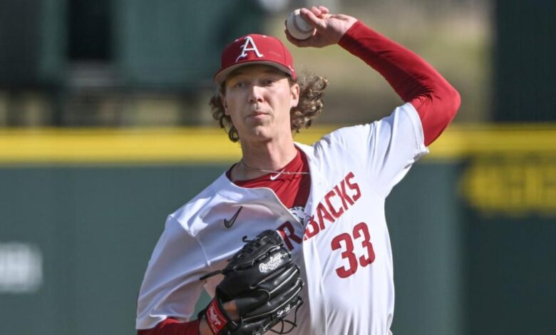 Arkansas pitcher hagen smith strikeouts orgeon state