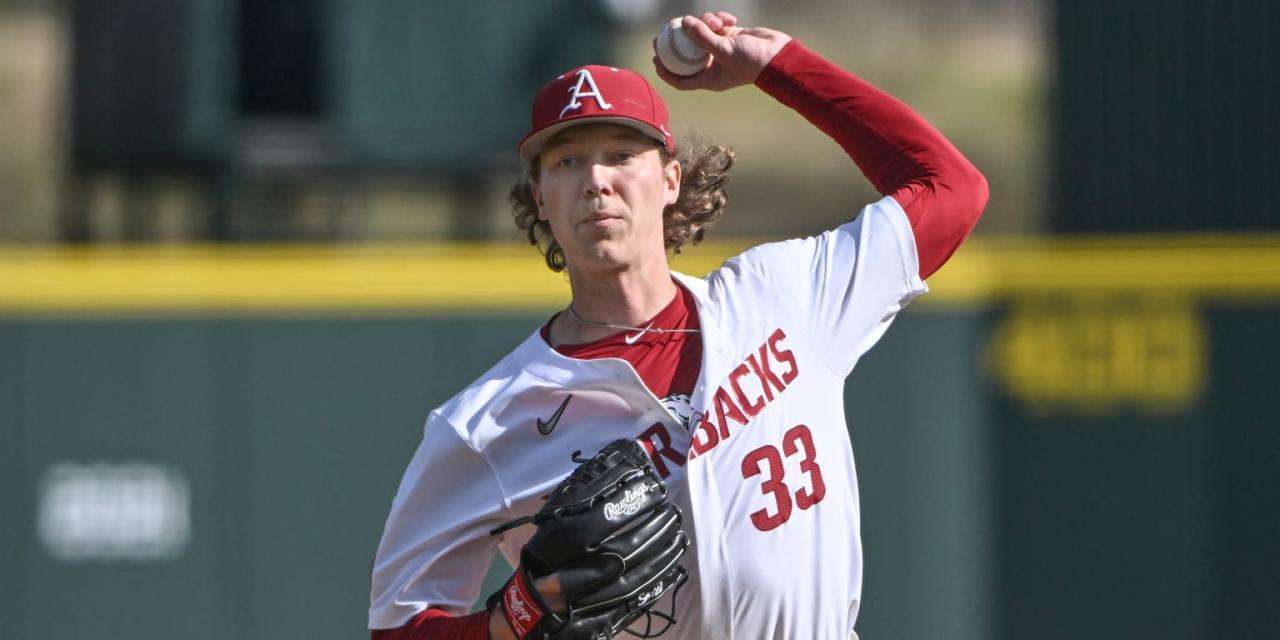 Arkansas pitcher hagen smith strikeouts orgeon state