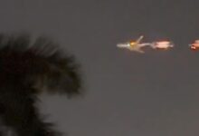 Miami boeing plane engine fire